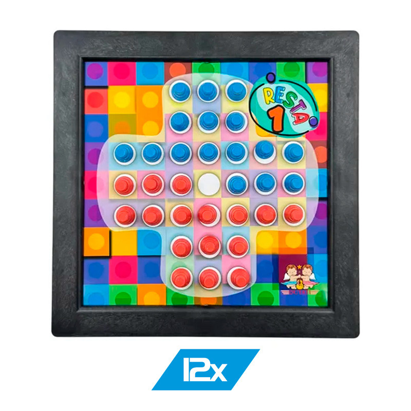 Kit 12 Resta 1/Jogo da Velha 30x30cm Plástico