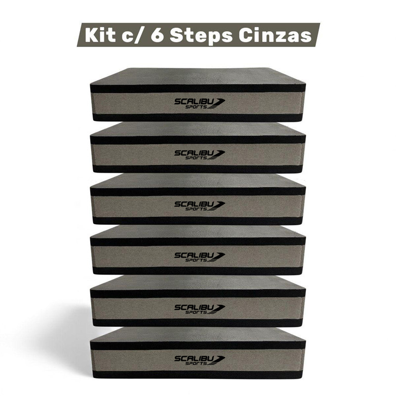 Kit 6 Steps Ginástica Coloridos 60x30x10cm