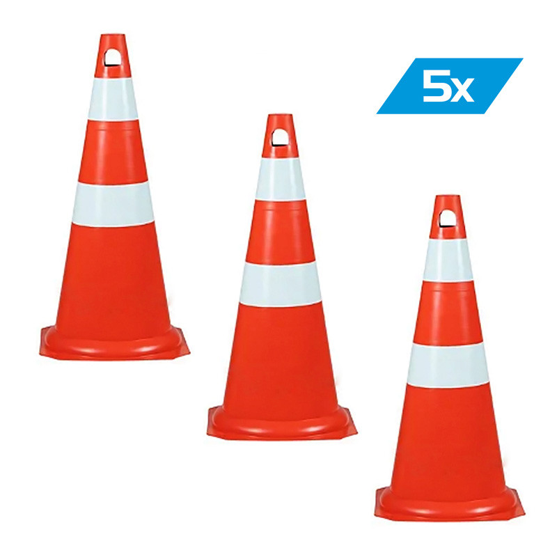 Kit c/5 Cones Médio 50cm Flexíveis