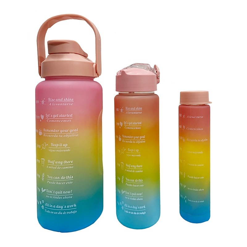 Kit c/ 3 Garrafas de Água Squeezes 2 Litros - 900ml - 300ml