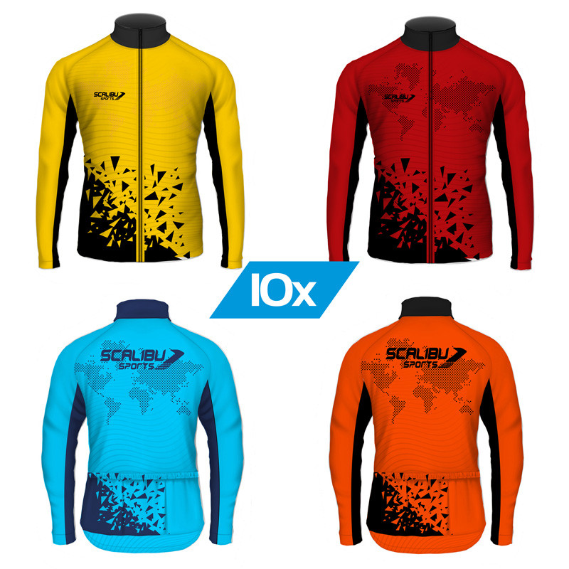 Kit c/10 Camisas Bike Trilha Scalibu Manga Longa Drytech