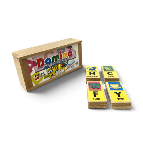 Jogo Dominó A ao Z 28pcs MDF