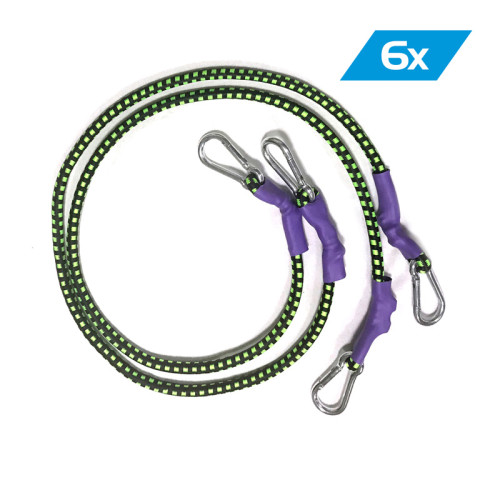 Kit 6 Elásticos Médio c/Mosquetão p/Extensores