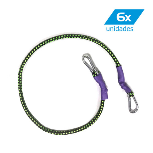 Kit 6 Elásticos Forte c/Mosquetão p/Extensores